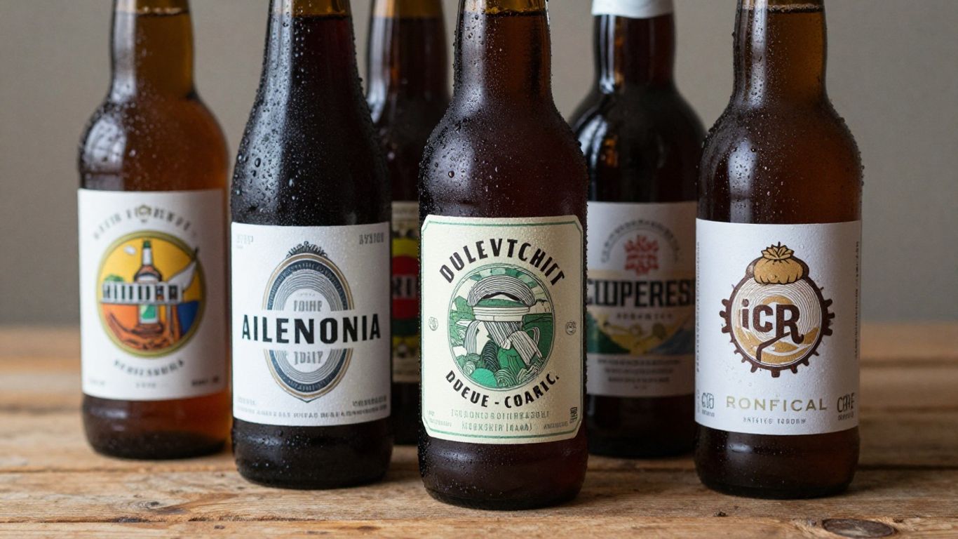Bottles of French non-alcoholic craft beer