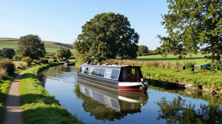 Barge on Canal de Bourgogne waterway