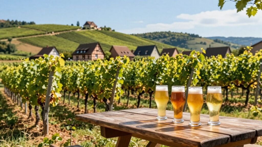Alsace France craft beer vineyard landscape