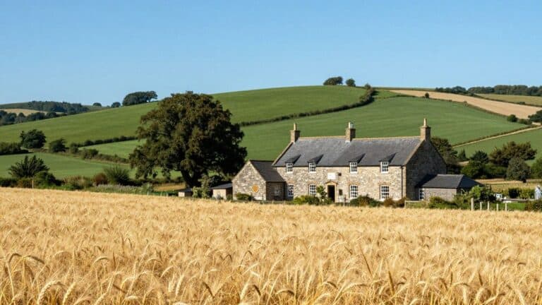 Norman brewery in France with barley fields
