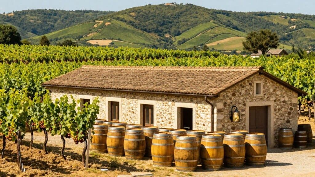 French craft brewery in a vineyard setting