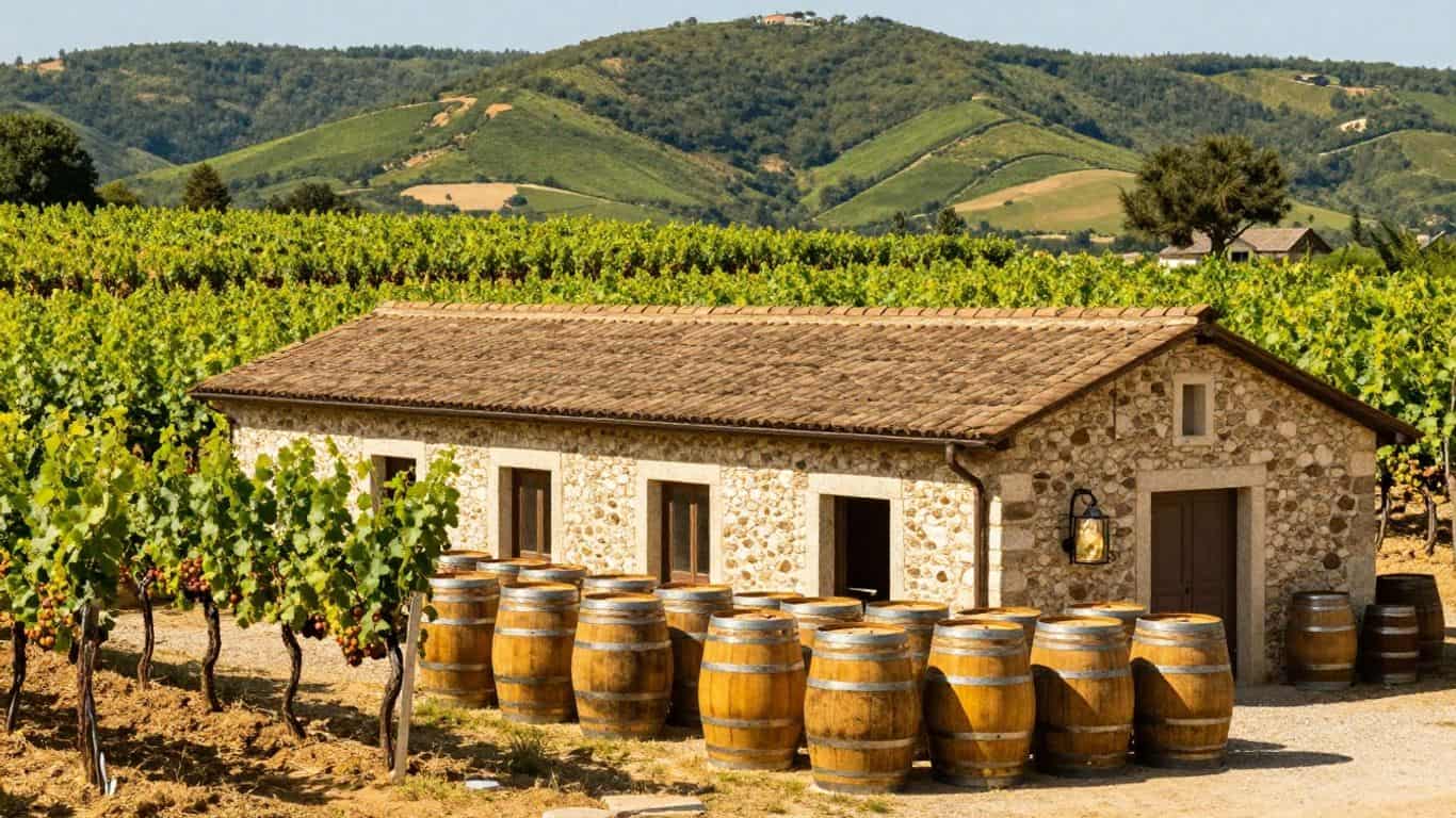 French craft brewery in a vineyard setting