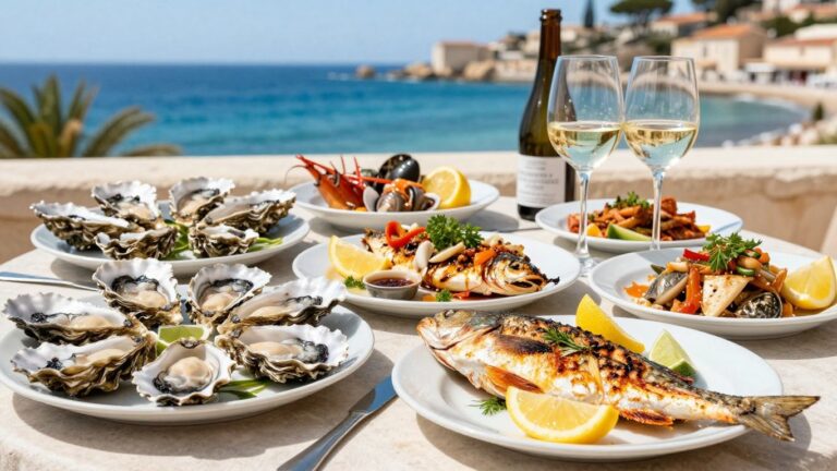 Seafood dishes at Cap d'Agde, Hérault