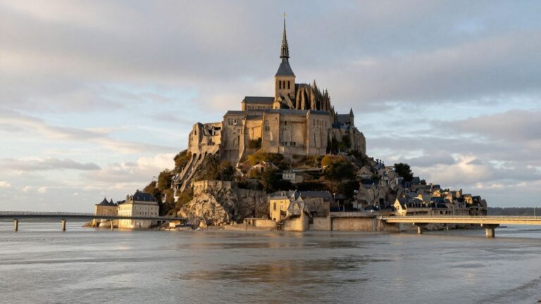 When France's Island Abbey Vanishes: Witnessing Mont Saint Michel at High Tide