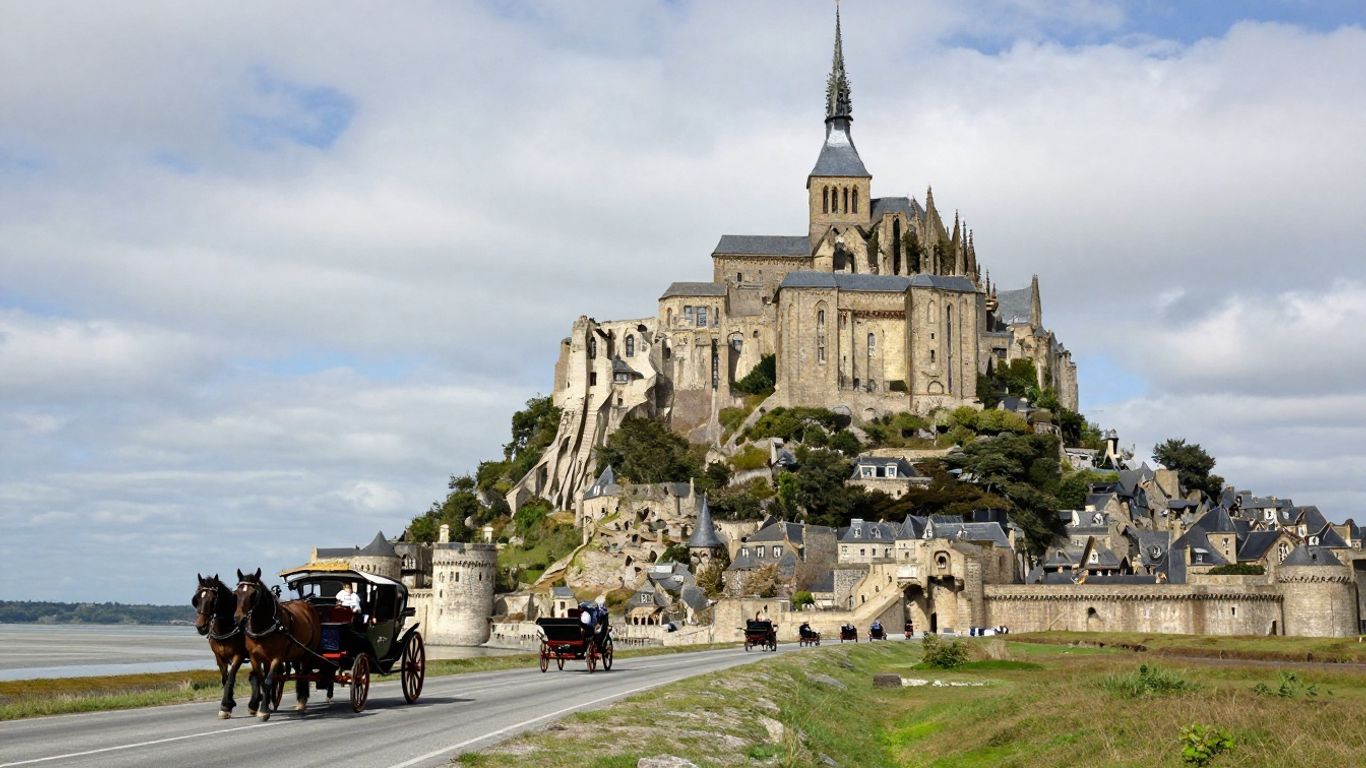 Crossing the Bay by Horse-Drawn Carriage: Mont Saint Michel's Old-School Route